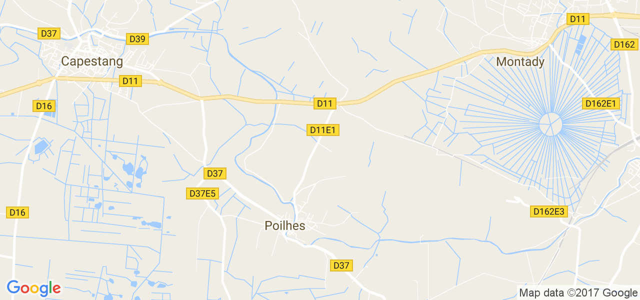 map de la ville de Poilhes