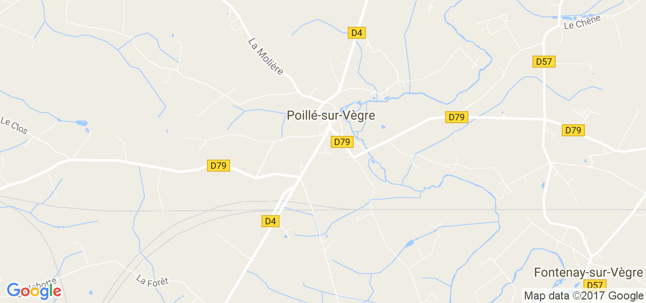 map de la ville de Poillé-sur-Vègre