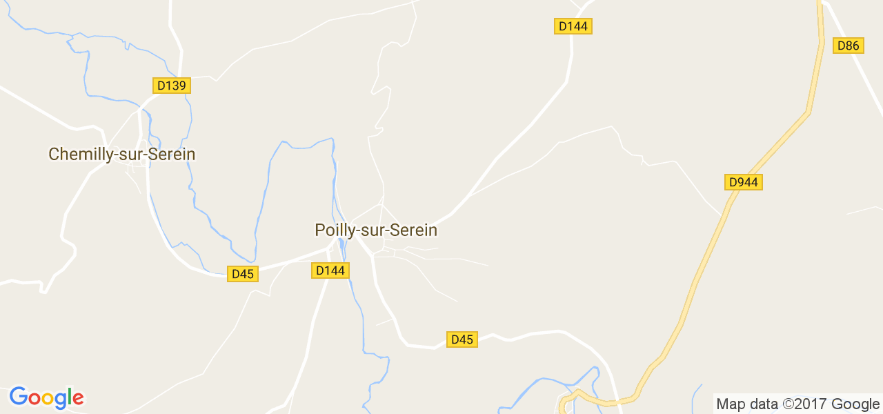 map de la ville de Poilly-sur-Serein