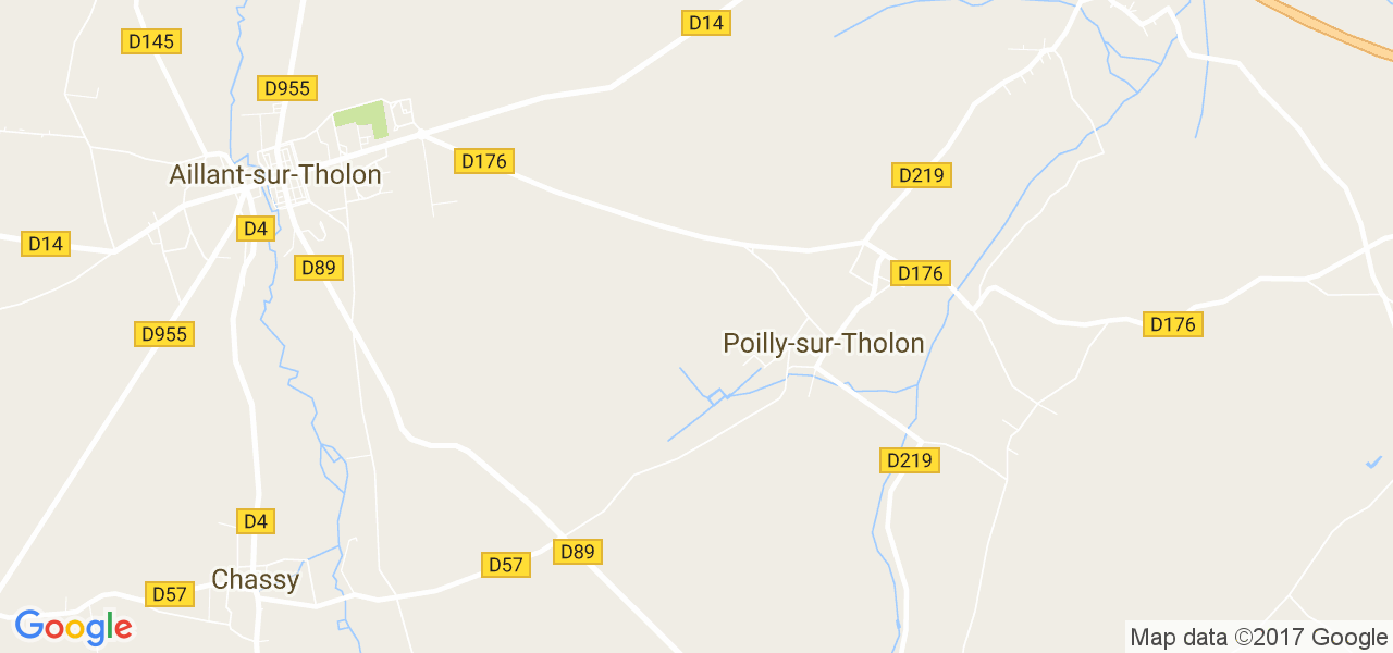 map de la ville de Poilly-sur-Tholon