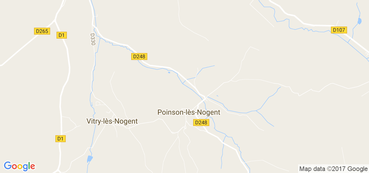 map de la ville de Poinson-lès-Nogent