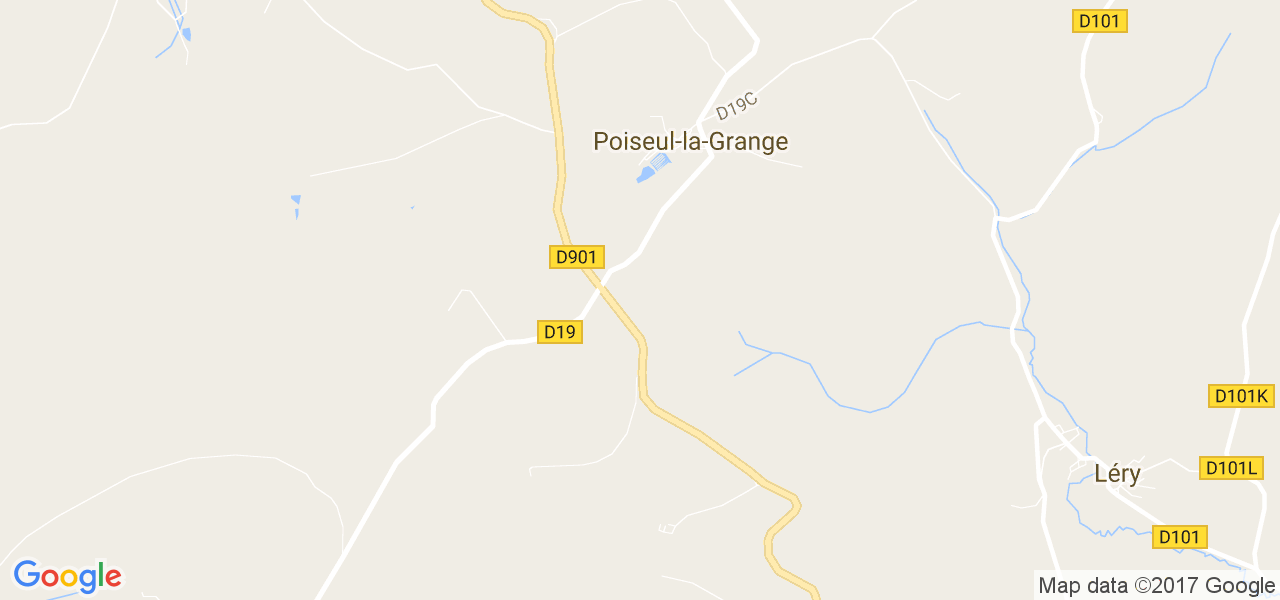 map de la ville de Poiseul-la-Grange