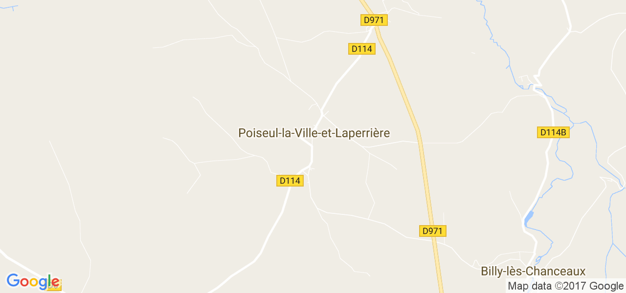 map de la ville de Poiseul-la-Ville-et-Laperrière