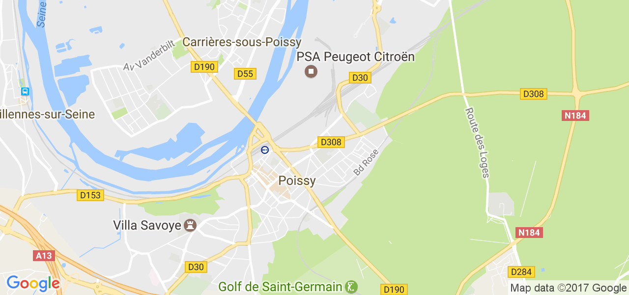 map de la ville de Poissy