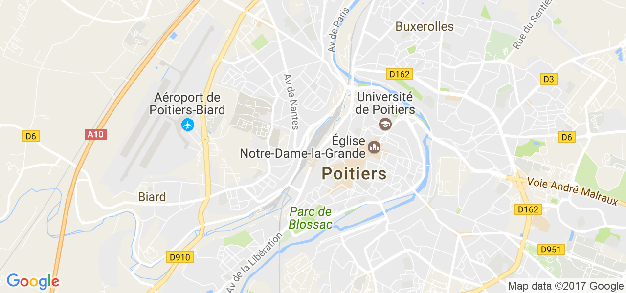 map de la ville de Poitiers