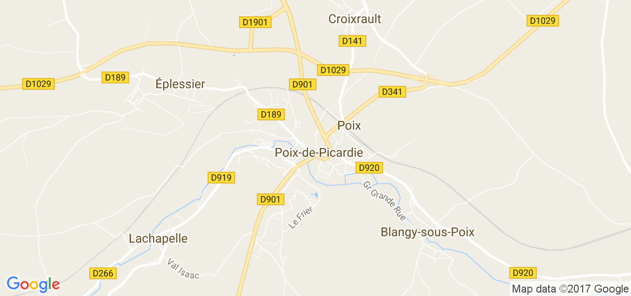 map de la ville de Poix-de-Picardie