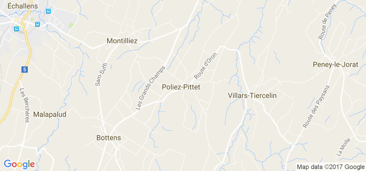 map de la ville de Poliez-Pittet