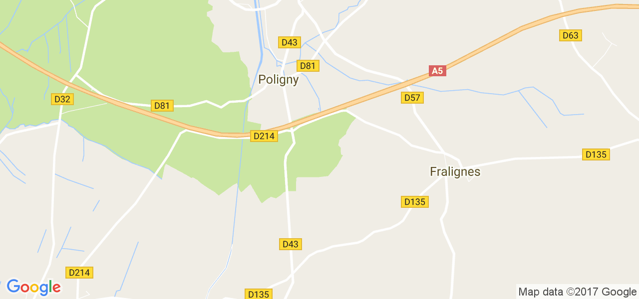 map de la ville de Poligny