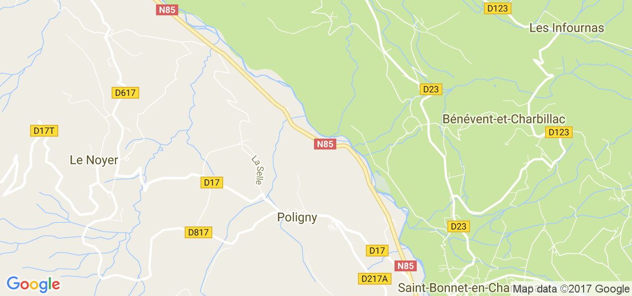 map de la ville de Poligny