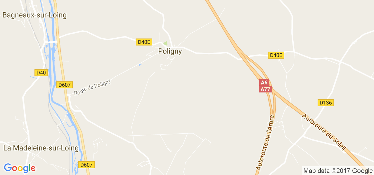 map de la ville de Poligny