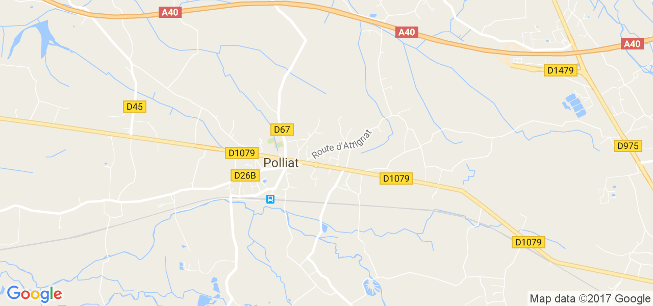 map de la ville de Polliat