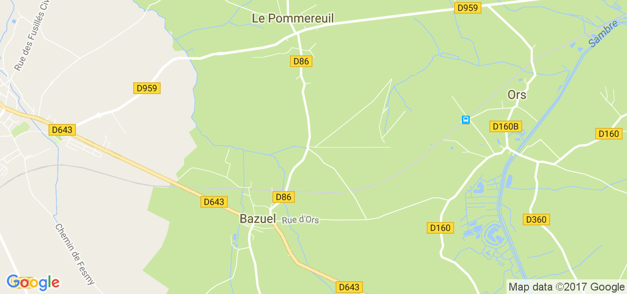 map de la ville de Pommereuil