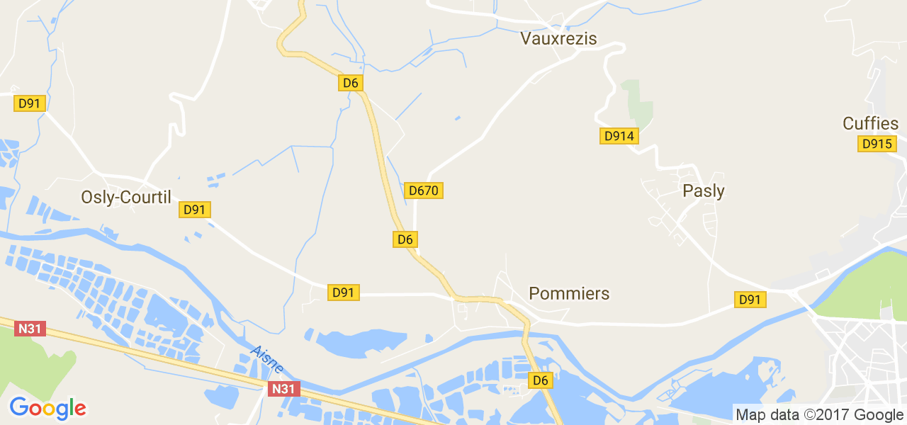 map de la ville de Pommiers