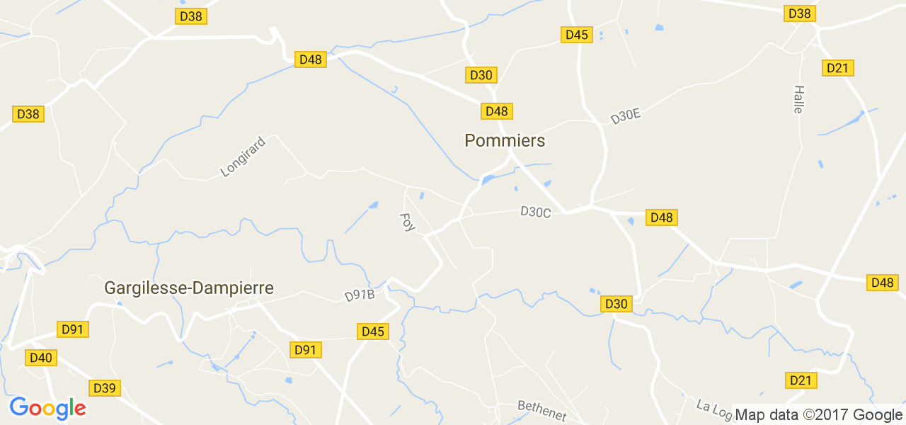 map de la ville de Pommiers