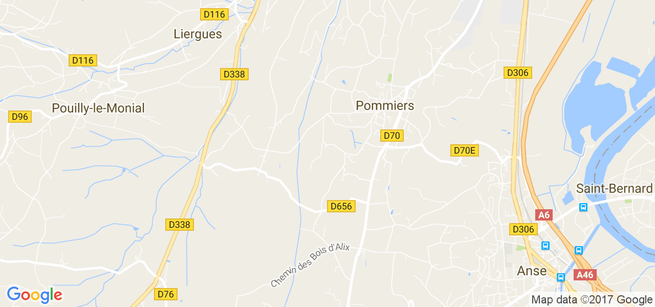 map de la ville de Pommiers