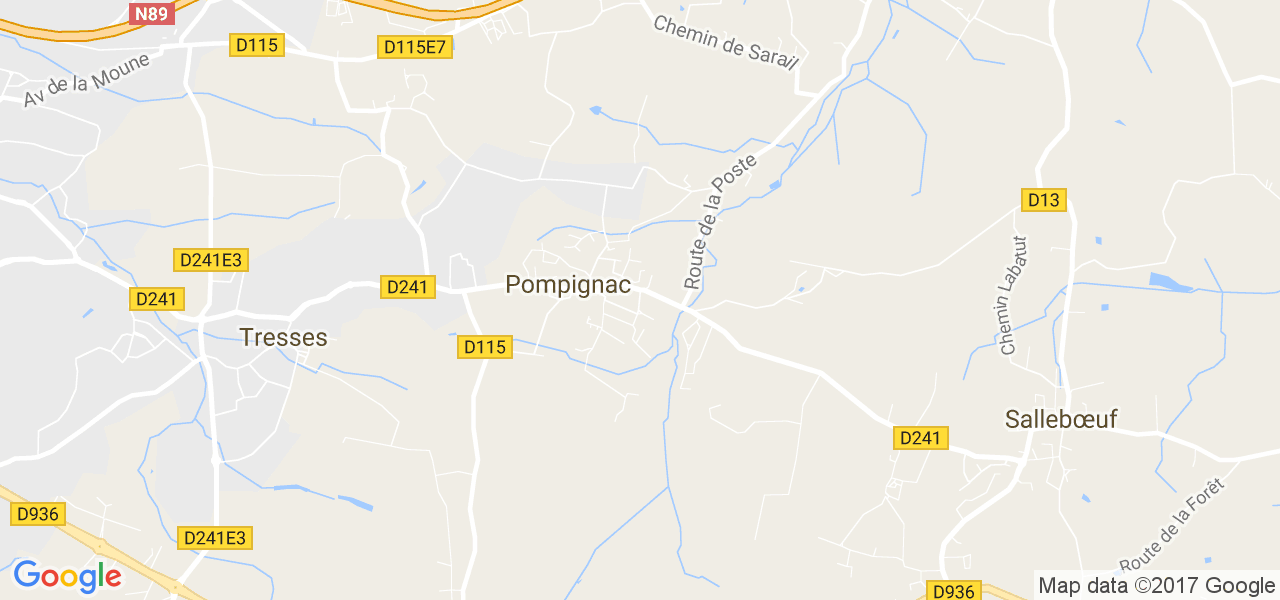 map de la ville de Pompignac