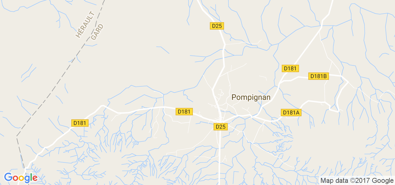 map de la ville de Pompignan