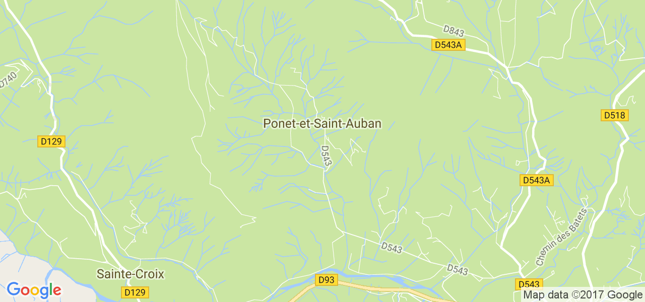 map de la ville de Ponet-et-Saint-Auban