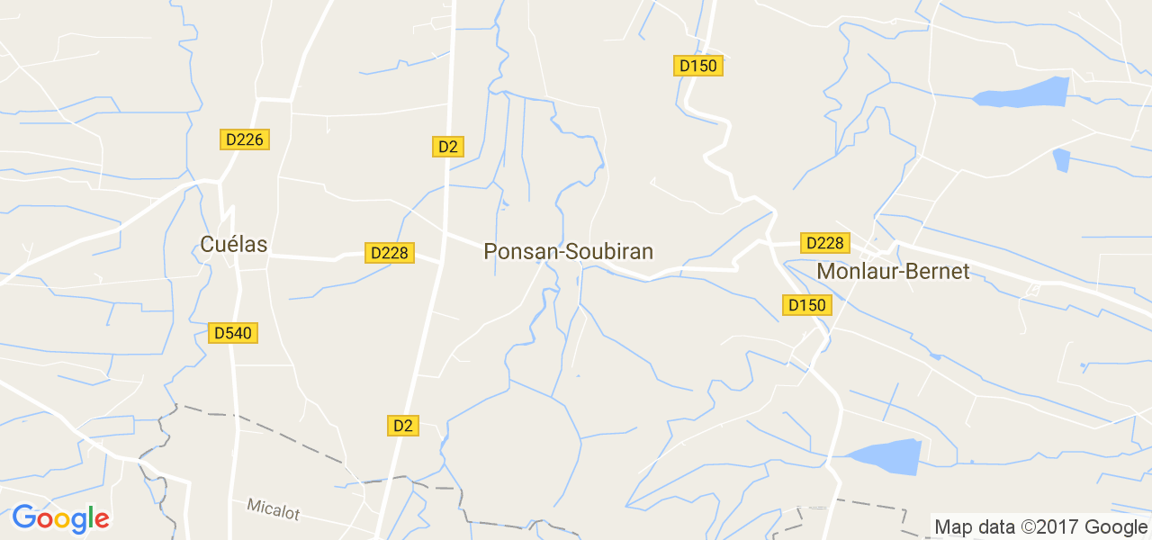 map de la ville de Ponsan-Soubiran