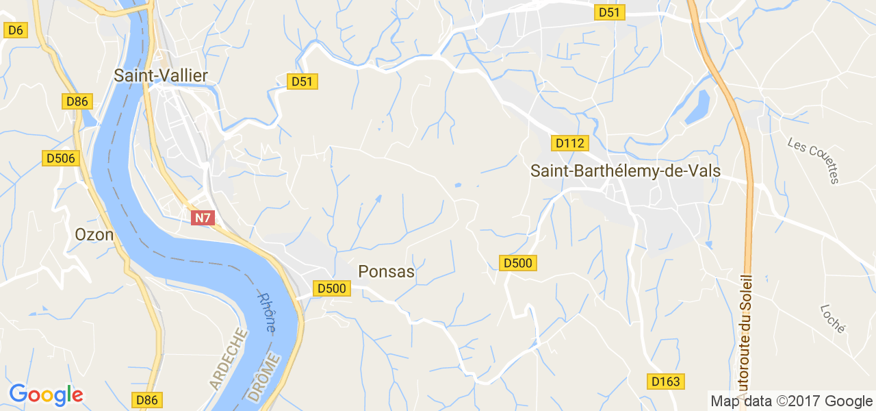 map de la ville de Ponsas