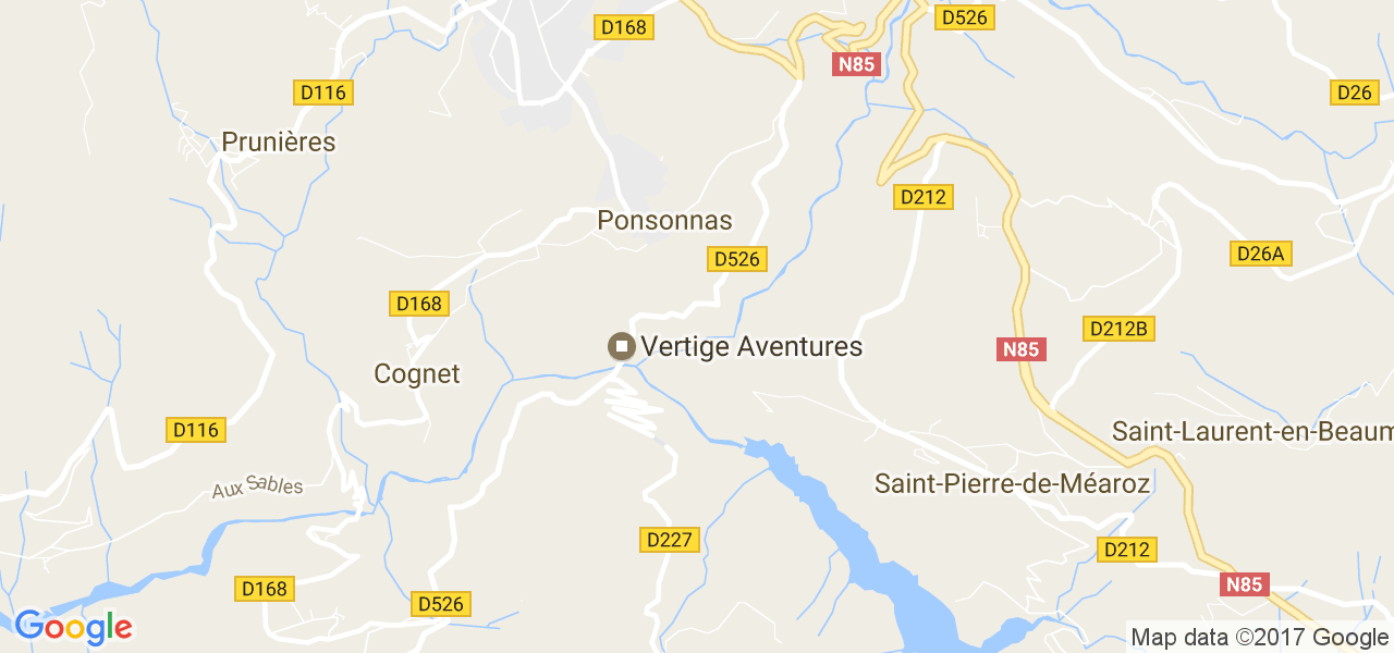 map de la ville de Ponsonnas