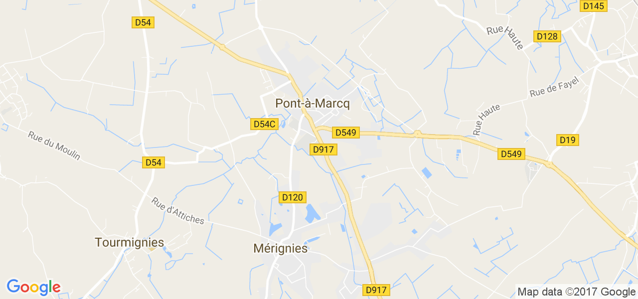 map de la ville de Pont-à-Marcq