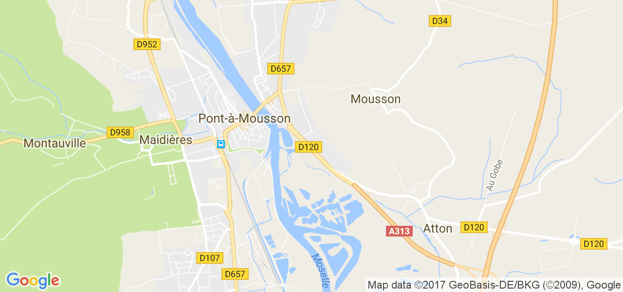 map de la ville de Pont-à-Mousson