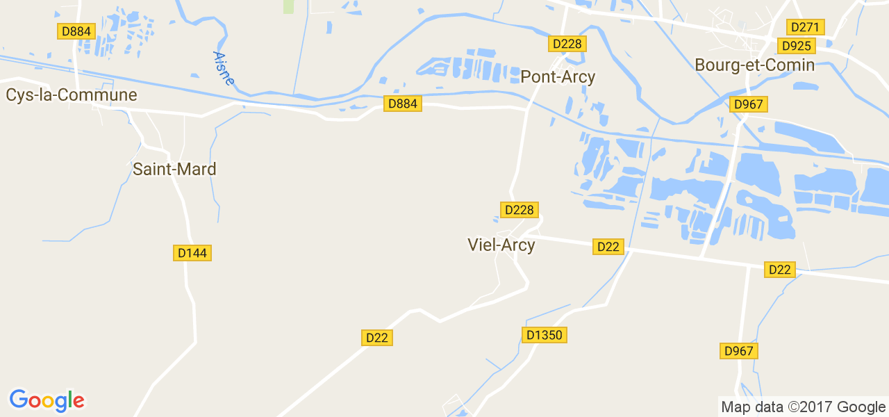 map de la ville de Pont-Arcy