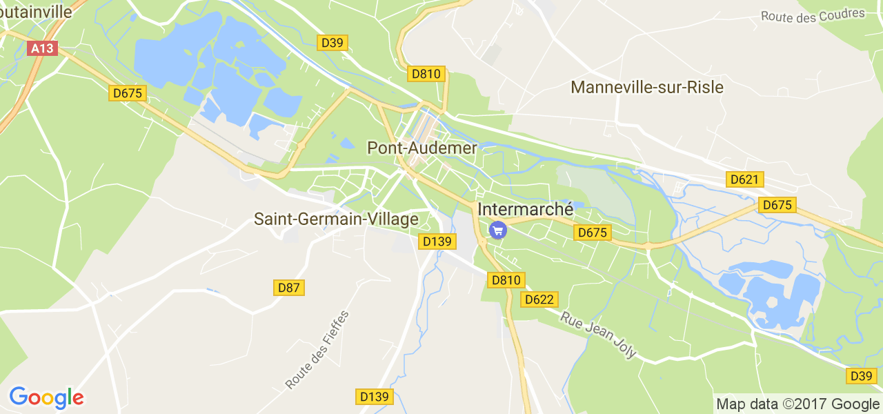 map de la ville de Pont-Audemer