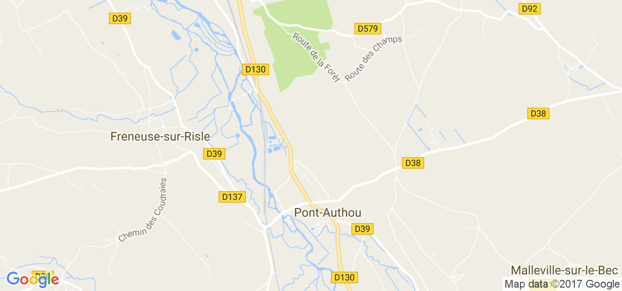 map de la ville de Pont-Authou