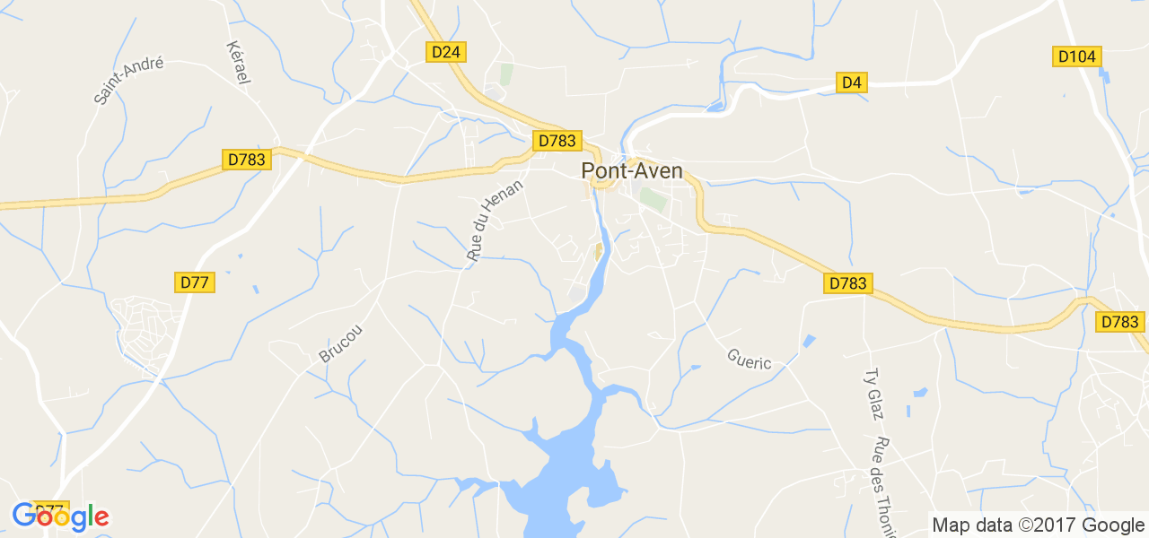 map de la ville de Pont-Aven