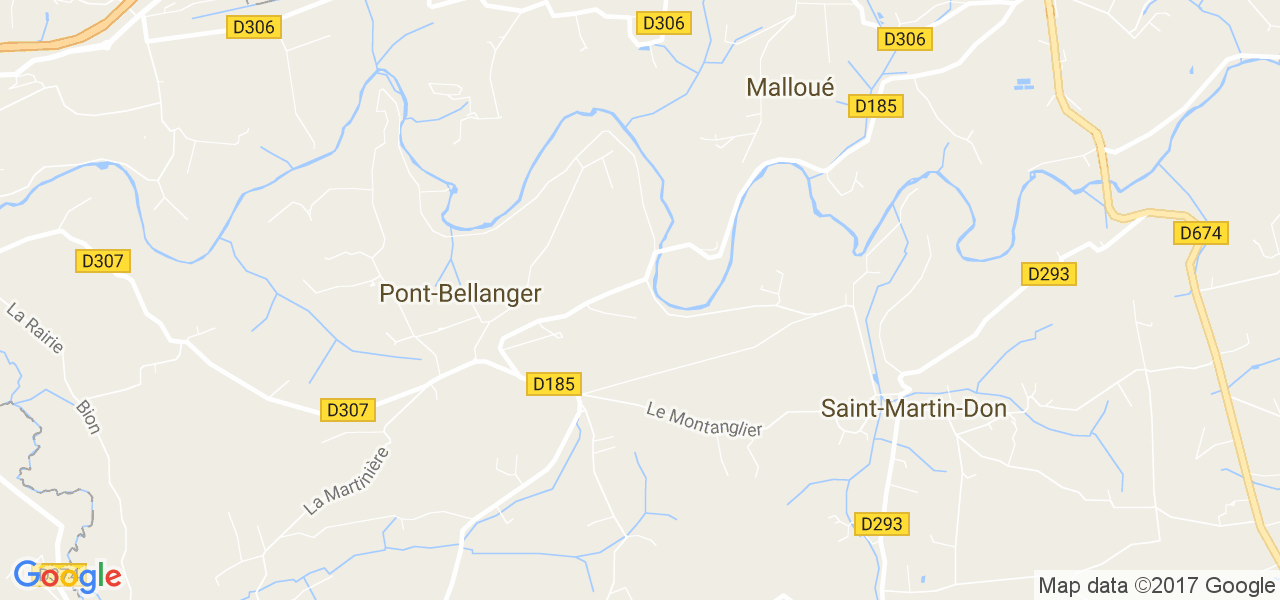 map de la ville de Pont-Bellanger