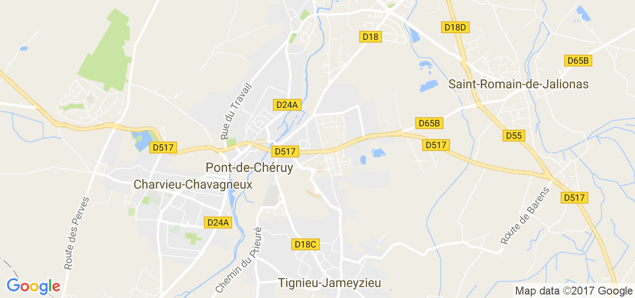 map de la ville de Pont-de-Chéruy