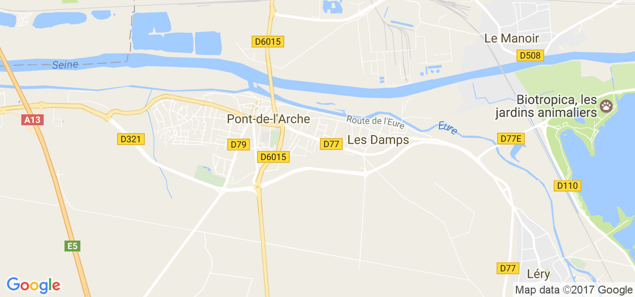 map de la ville de Pont-de-l'Arche