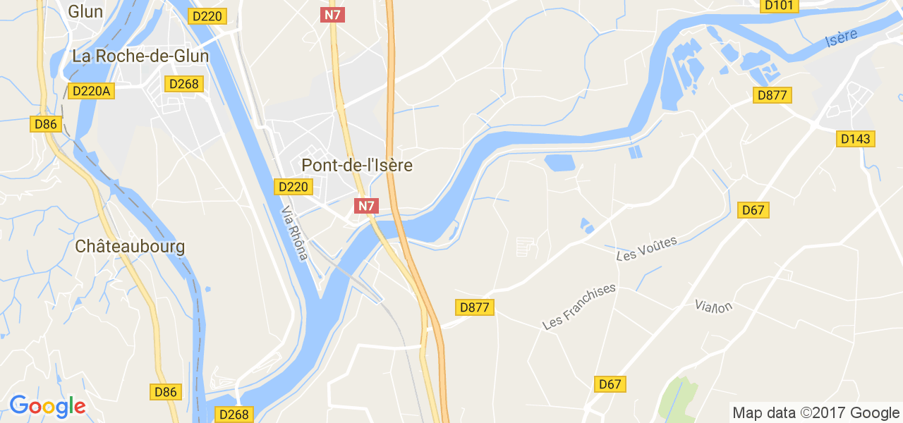 map de la ville de Pont-de-l'Isère