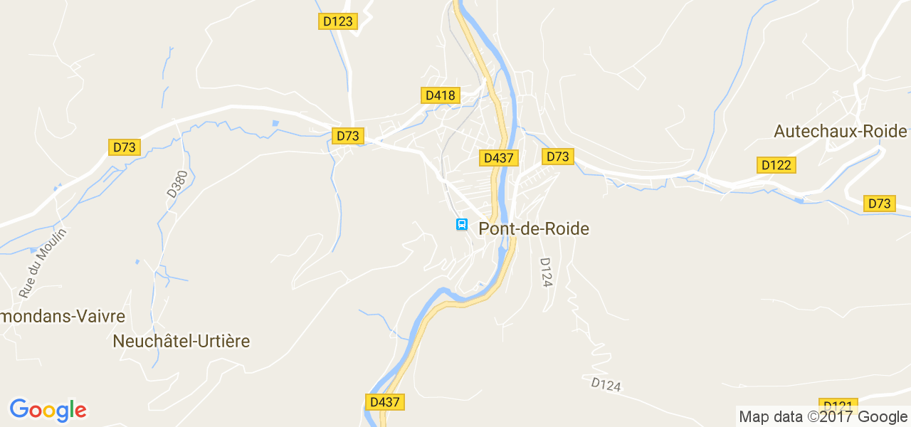 map de la ville de Pont-de-Roide