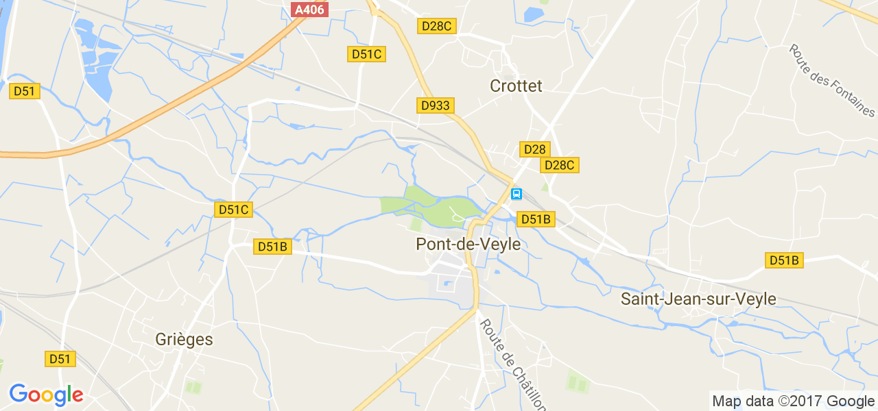 map de la ville de Pont-de-Veyle