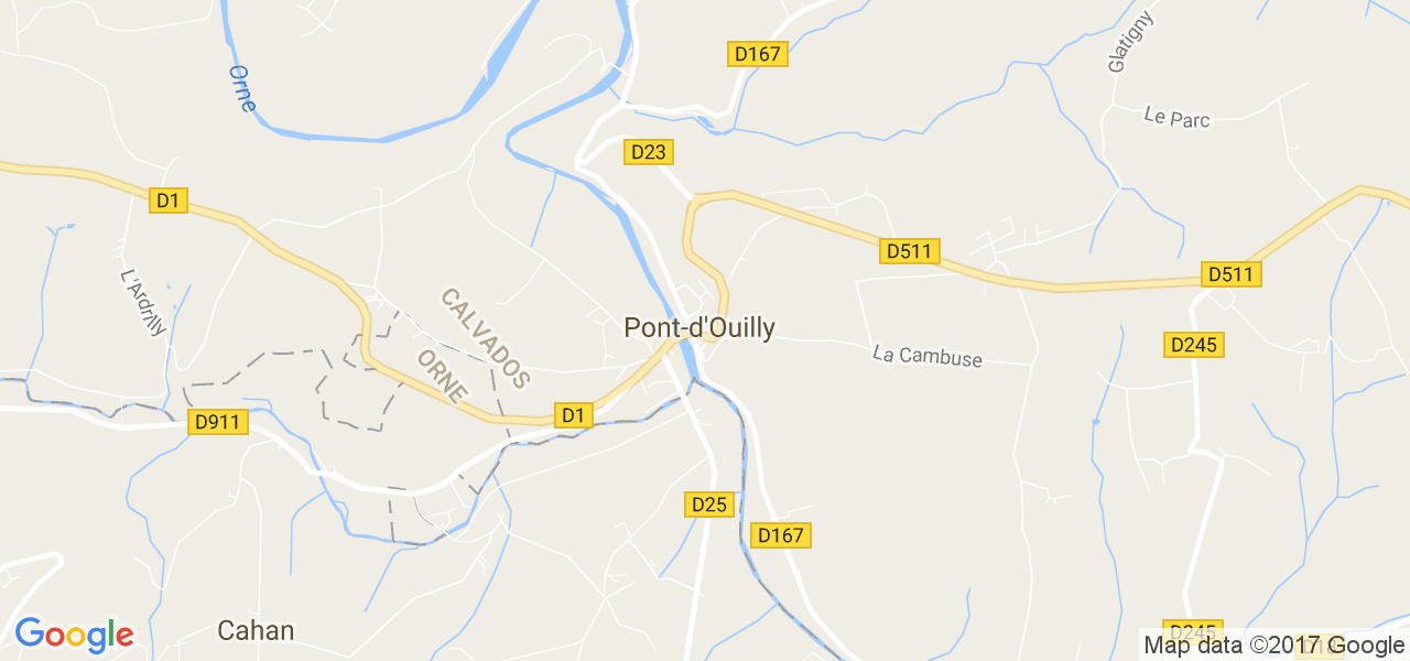 map de la ville de Pont-d'Ouilly