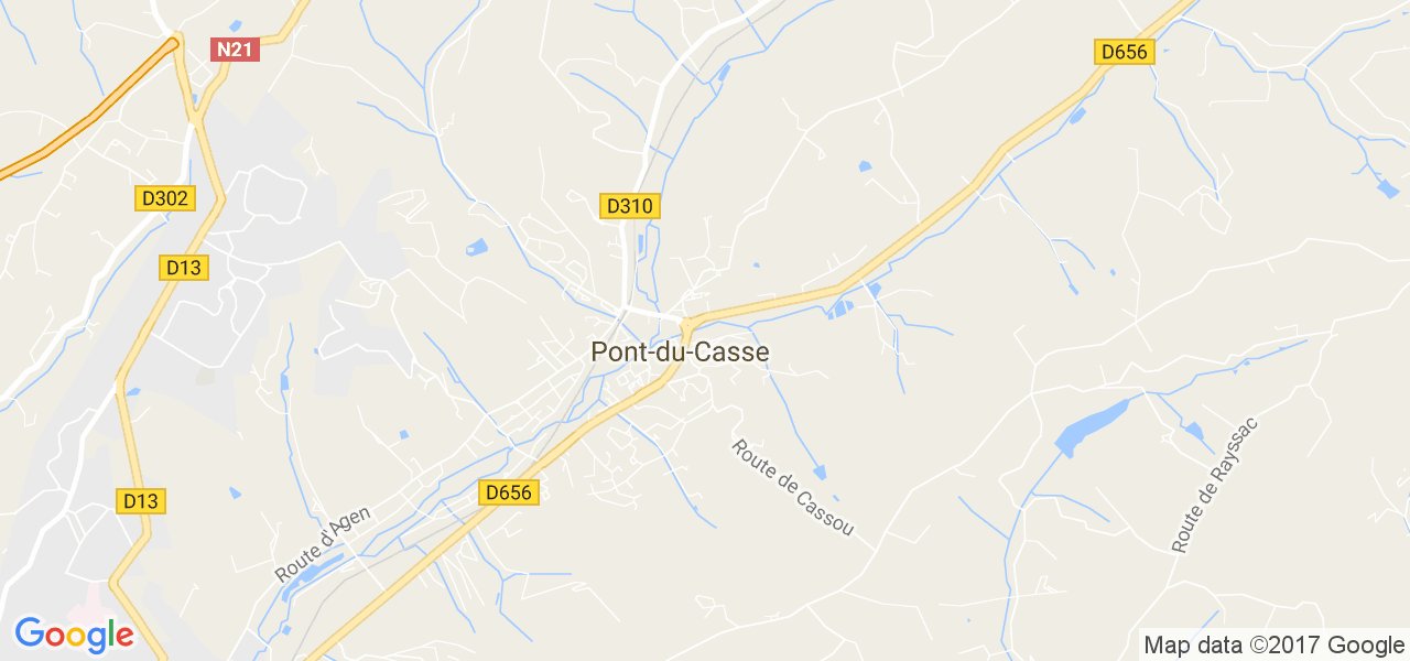 map de la ville de Pont-du-Casse