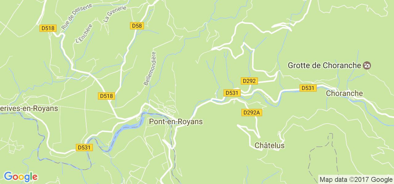 map de la ville de Pont-en-Royans