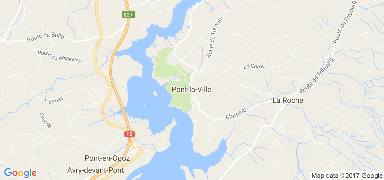 map de la ville de Pont-la-Ville