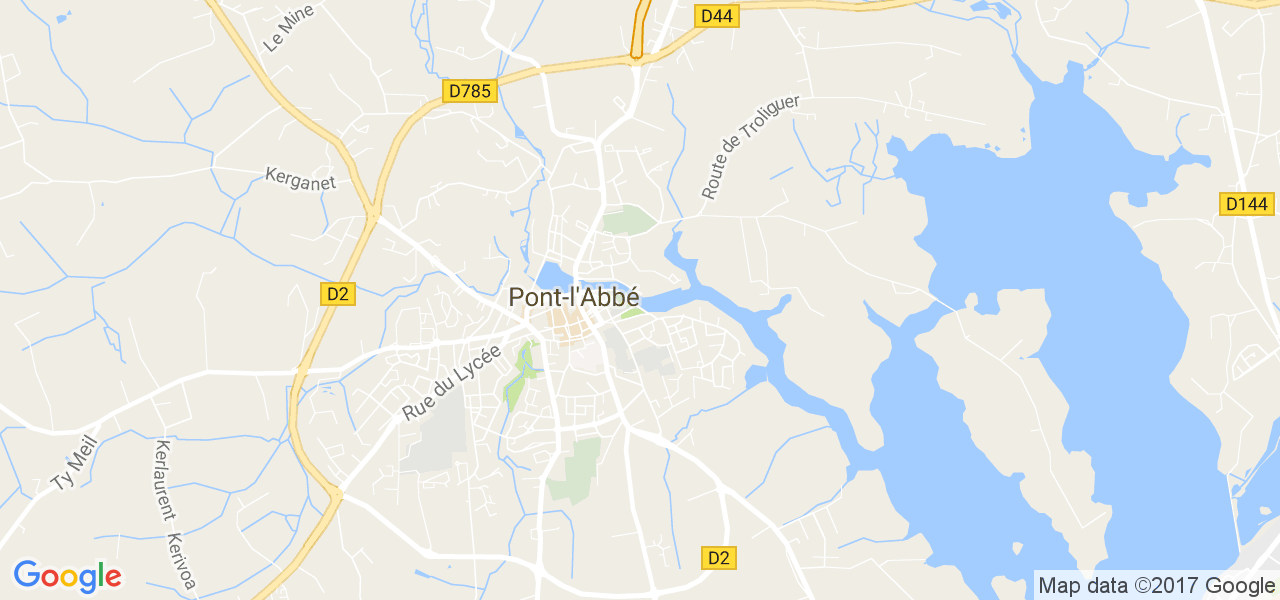 map de la ville de Pont-l'Abbé