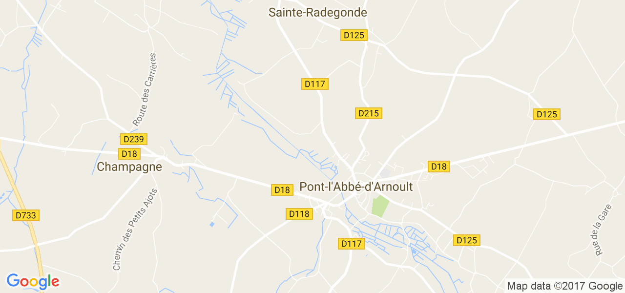 map de la ville de Pont-l'Abbé-d'Arnoult