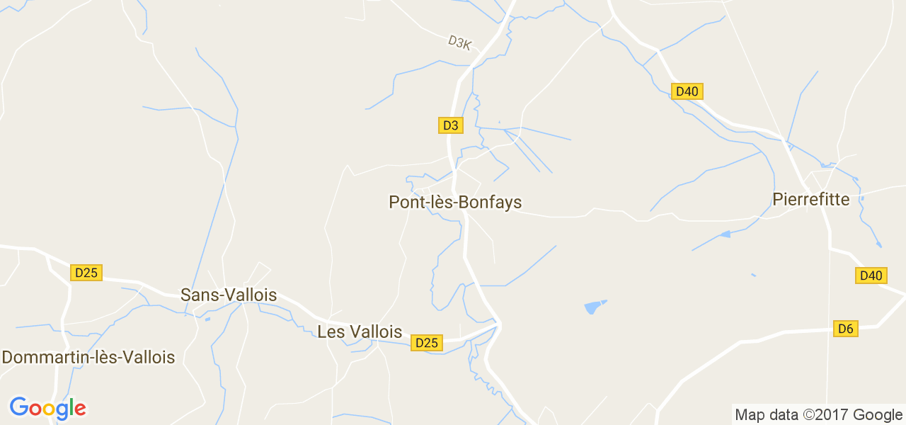 map de la ville de Pont-lès-Bonfays