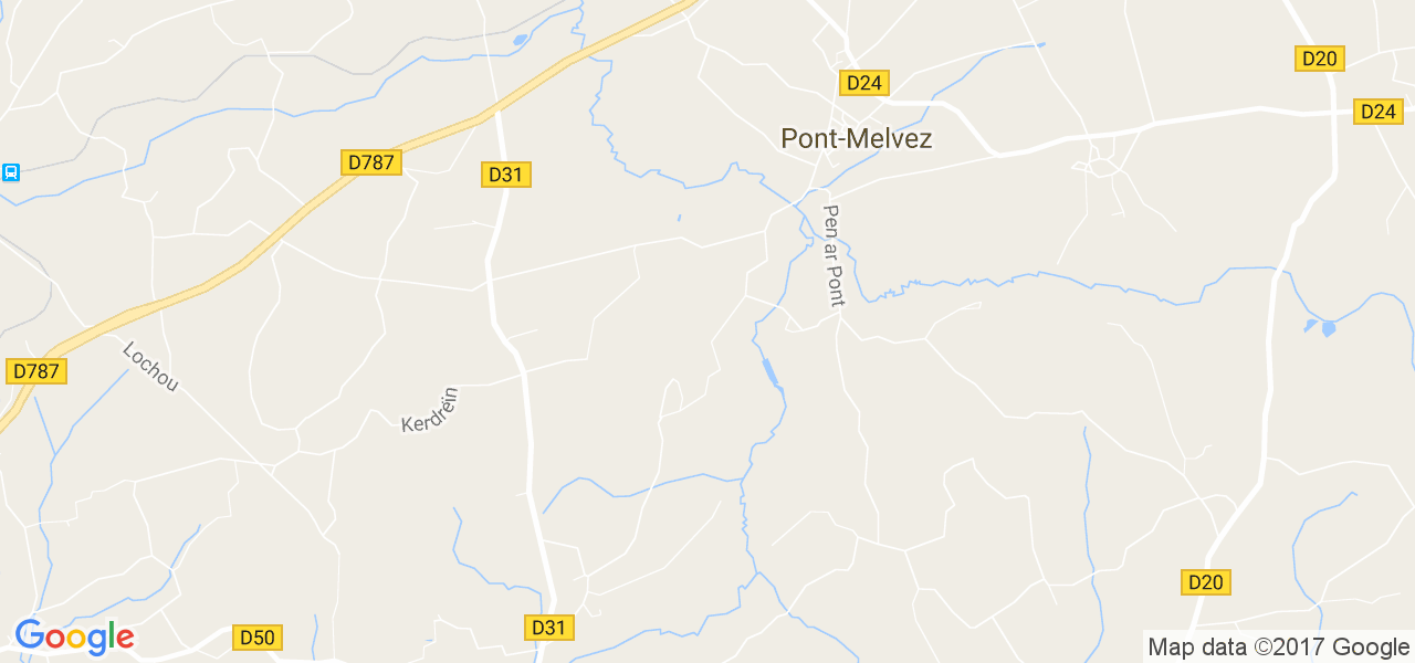 map de la ville de Pont-Melvez