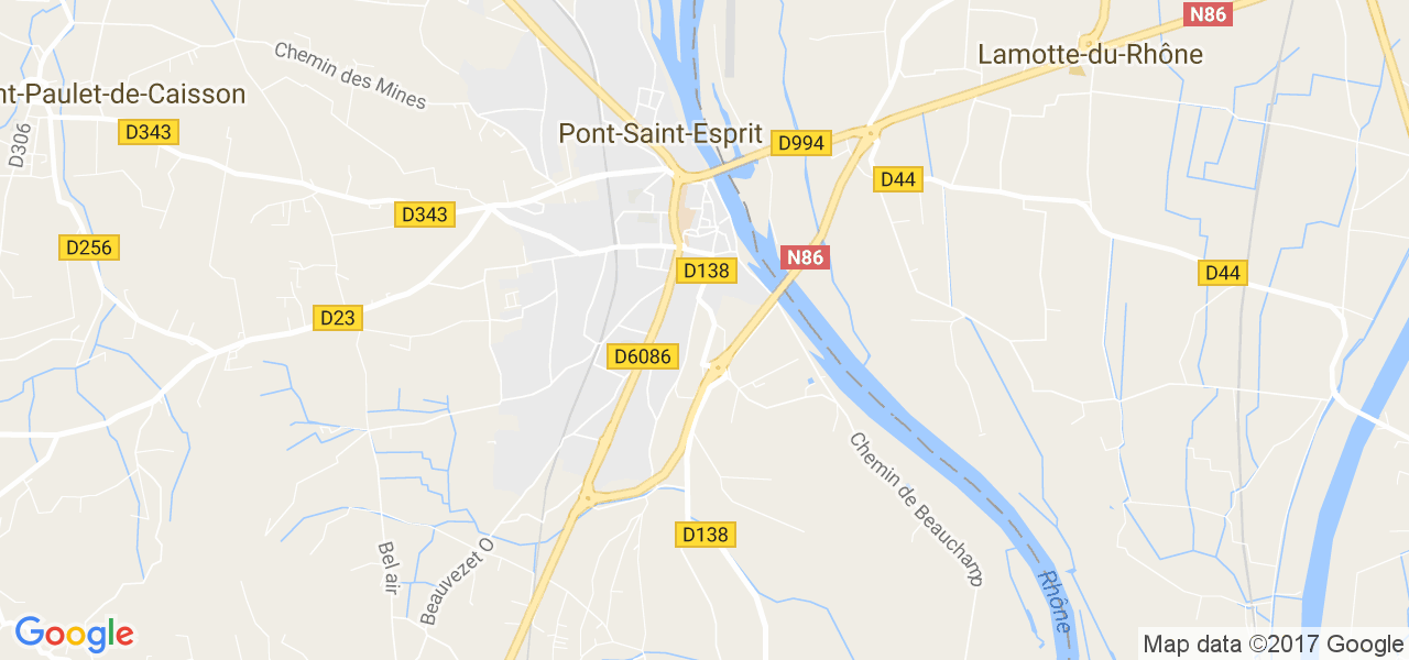 map de la ville de Pont-Saint-Esprit