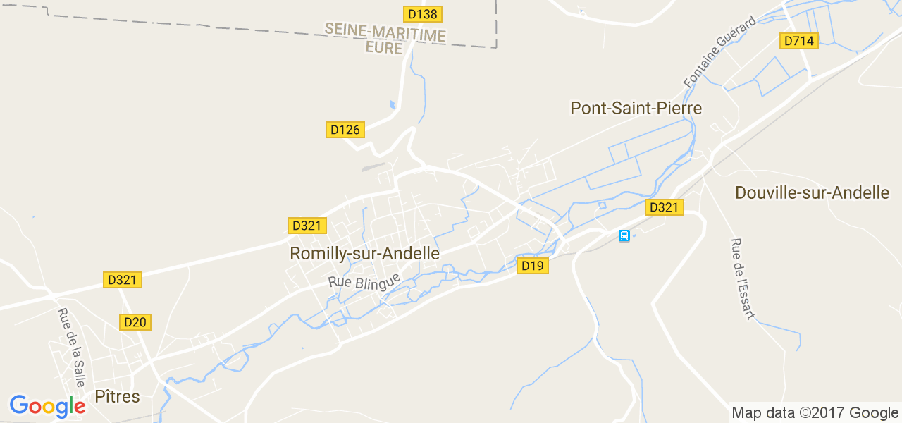 map de la ville de Pont-Saint-Pierre