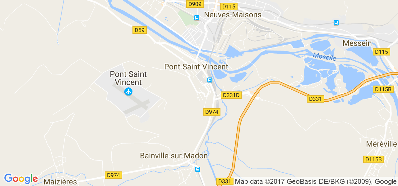 map de la ville de Pont-Saint-Vincent