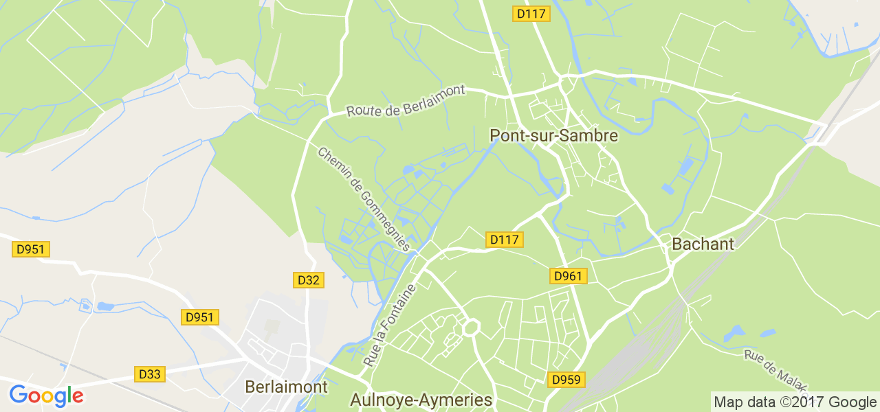 map de la ville de Pont-sur-Sambre