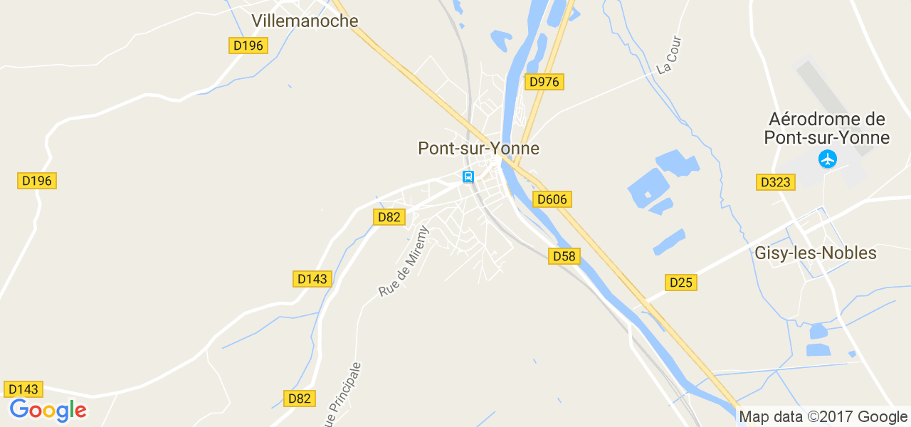 map de la ville de Pont-sur-Yonne